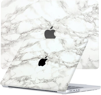 Lunso MacBook Pro 14 inch (2021-2023) cover hoes - case - Marble Cosette Wit, Meerdere kleuren