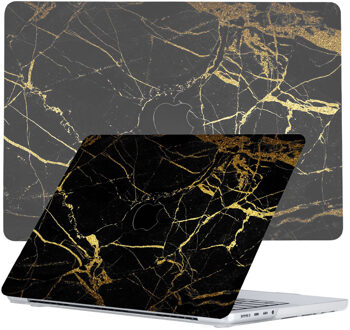 Lunso MacBook Pro 14 inch (2021-2023) cover hoes - case - Marble Nova Zwart, Goud