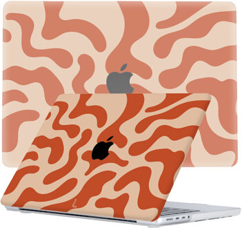 Lunso MacBook Pro 14 inch (2021-2023) cover hoes - case - Orange Fever Oranje