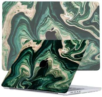 Lunso MacBook Pro 14 inch (2021-2023) cover hoes - case - Peridot Canyon Zwart, Groen, Meerdere kleuren