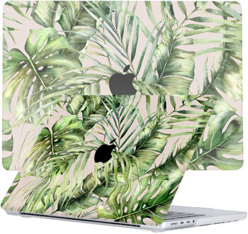 Lunso MacBook Pro 14 inch (2021-2023) cover hoes - case - Tropical Pink Groen, Roze