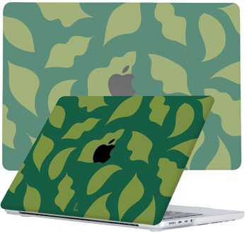 Lunso MacBook Pro 14 inch (2021-2024) cover hoes - case - Autumn Leaves Groen