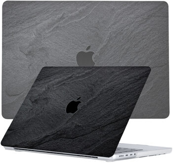 Lunso MacBook Pro 14 inch (2021-2024) cover hoes - case - Black Stone Zwart