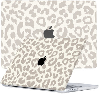 Lunso MacBook Pro 14 inch (2021-2024) cover hoes - case - Calm Serengeti Wit, Grijs
