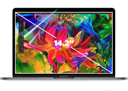 Lunso MacBook Pro 14 inch (2021-2025) Beschermfolie - Full cover Screen protector Wit