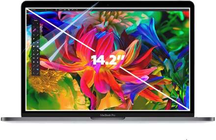 Lunso MacBook Pro 14 inch (2021-2026) Beschermfolie - Full cover Screen protector Wit