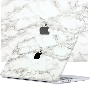 Lunso MacBook Pro 14 inch (2021-2026) coes - case - Marble Cosette Wit, Meerdere kleuren