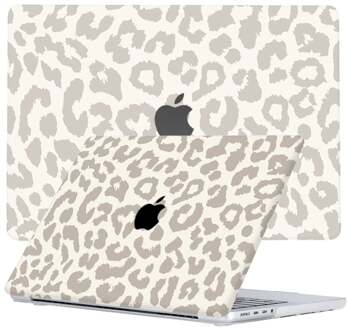 Lunso MacBook Pro 14 inch (2021-2026) cover hoes - case - Calm Serengeti Wit, Grijs