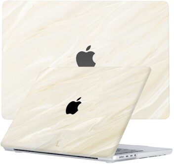 Lunso MacBook Pro 14 inch (2021-2026) cover hoes - case - Creamy Vibes Wit, Geel