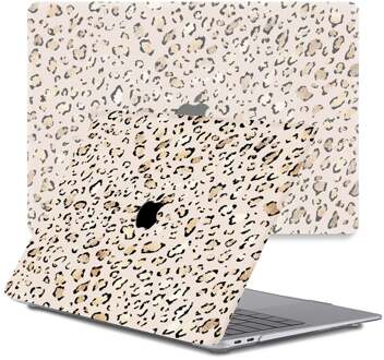 Lunso MacBook Pro 14 inch (2021-2026) cover hoes - case - Leopard Rose Gold Goud, Bruin, Roze, Meerdere kleuren