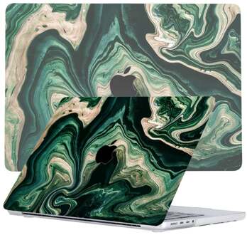 Lunso MacBook Pro 14 inch (2021-2026) cover hoes - case - Peridot Canyon Zwart, Groen, Meerdere kleuren