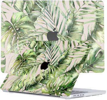 Lunso MacBook Pro 14 inch (2021-2026) cover hoes - case - Tropical Pink Groen, Roze