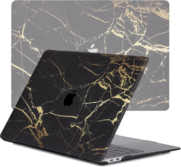 Lunso MacBook Pro 16 inch (2019) cover hoes - case - Marble Nova Zwart, Goud