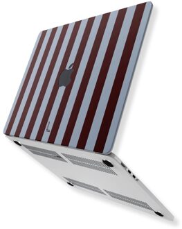 Lunso MacBook Pro 16 inch (2021-2024) cover hoes - case - Burgundy Blauw, Bruin