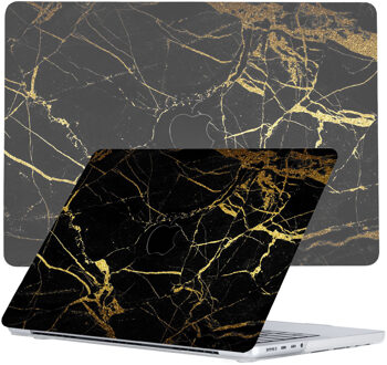 Lunso MacBook Pro 16 inch (2021-2024) cover hoes - case - Marble Nova Zwart, Goud