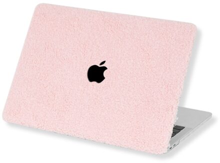 Lunso MacBook Pro 16 inch (2021-2024) cover hoes - case - Teddy Puffy Lichtroze