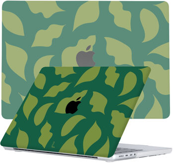 Lunso MacBook Pro 16 inch (2021-2026) cover hoes - case - Autumn Leaves Groen