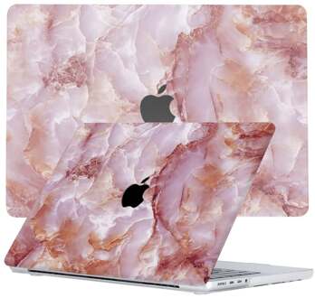 Lunso MacBook Pro 16 inch (2021-2026) cover hoes - case - Marble Finley Roze
