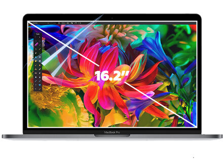 Lunso MacBook Pro 16 inch M1/M2 (2021-2023) Beschermfolie - Full cover Screen protector Wit