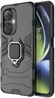 Lunso OnePlus Nord CE 3 Lite - Armor backcover hoes met ringhouder - Zwart