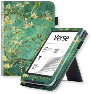 Lunso PocketBook Verse / Verse Pro / Verse Color hoes (6 inch) - Luxe Stand sleepcover - Van Gogh Amandelbloesem Blauw, Wit, Groen, Bruin, Geel, Meerdere kleuren