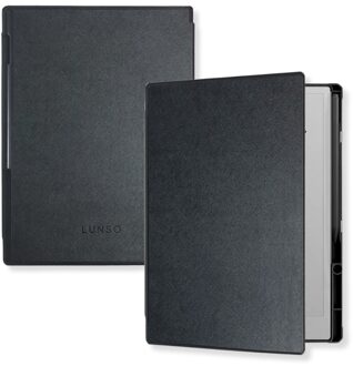 Lunso ReMarkable 2 hoes - Vegan Saffiano Leren sleepcover - Zwart