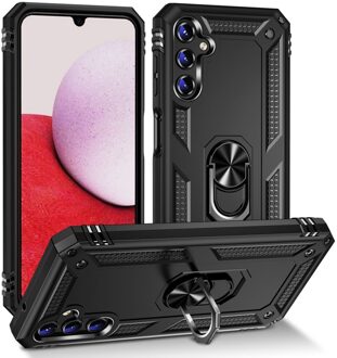Lunso Samsung Galaxy A14 5G - Armor backcover hoes met ringhouder - Zwart