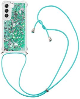 Lunso Samsung Galaxy S23 Plus - Telefoonhoes met koord - Glitter Groen