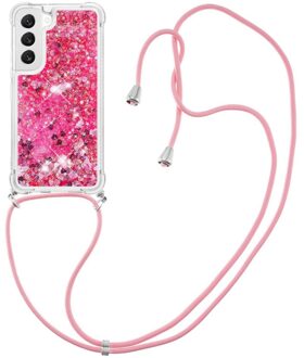 Lunso Samsung Galaxy S23 Plus - Telefoonhoes met koord - Glitter Roze