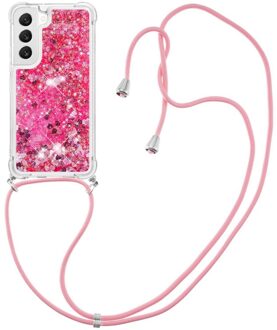 Lunso Samsung Galaxy S23 - Telefoonhoes met koord - Glitter Roze