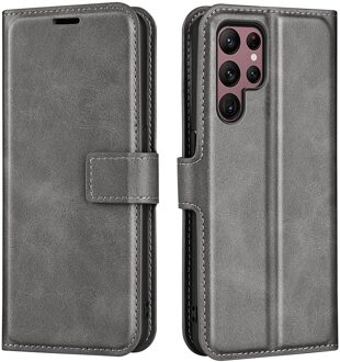 Lunso Samsung Galaxy S23 Ultra - cover bookcase hoes - Grijs