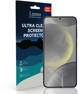 Lunso Samsung Galaxy S24 Duo Pack (2 stuks) Beschermfolie - Full Cover Screenprotector Wit