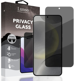 Lunso Samsung Galaxy S24 Plus Screenprotector - Privacy Glass Wit