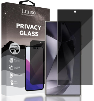 Lunso Samsung Galaxy S24 Ultra Screenprotector - Privacy Glass Wit
