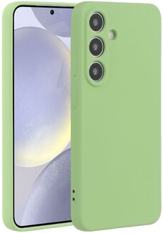 Lunso Samsung Galaxy S25 hoesje - Flexibel siliconen Backcover - Lichtgroen