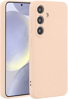 Lunso Samsung Galaxy S25 hoesje - Flexibel siliconen Backcover - Lichtroze