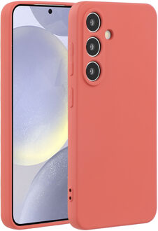 Lunso Samsung Galaxy S25 hoesje - Flexibel siliconen Backcover - Meidoorn rood