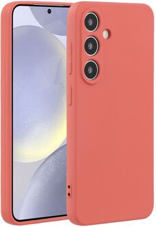 Lunso Samsung Galaxy S25 Plus hoesje - Flexibel siliconen Backcover Meidoorn rood