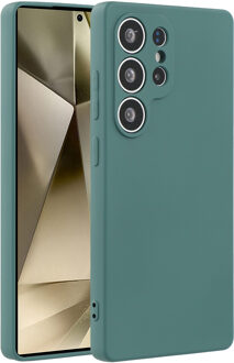 Lunso Samsung Galaxy S25 Ultra hoesje - Flexibel siliconen Backcover - Legergroen