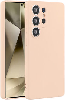 Lunso Samsung Galaxy S25 Ultra hoesje - Flexibel siliconen Backcover - Lichtroze