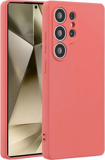 Lunso Samsung Galaxy S25 Ultra hoesje - Flexibel siliconen Backcover - Meidoorn Rood