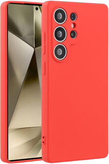 Lunso Samsung Galaxy S25 Ultra hoesje - Flexibel siliconen Backcover - Rood