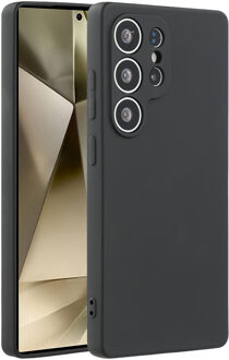 Lunso Samsung Galaxy S25 Ultra hoesje - Flexibel siliconen Backcover - Zwart