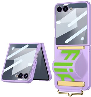 Lunso Samsung Galaxy Z Flip 7 backcover hoesje met Polsband - Lila Paars