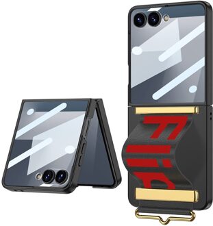 Lunso Samsung Galaxy Z Flip 7 backcover hoesje met Polsband - Zwart