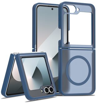Lunso Samsung Galaxy Z Flip 7 FE / Z Flip6 slank backcover hoesje met MagSafe ondersteuning - Blauw