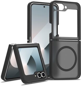 Lunso Samsung Galaxy Z Flip 7 FE / Z Flip6 slank backcover hoesje met MagSafe ondersteuning - Zwart