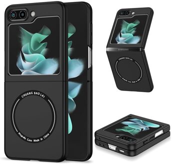 Lunso Samsung Galaxy Z Flip5 - Magnetische hardcover hoes - Zwart