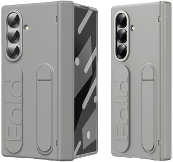 Lunso Samsung Galaxy Z Fold 7 backcover hoes met Kickstand & Polsband - Grijs