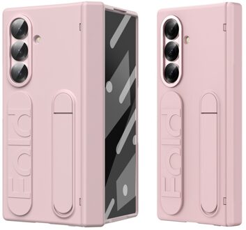 Lunso Samsung Galaxy Z Fold 7 backcover hoes met Kickstand & Polsband - Roze